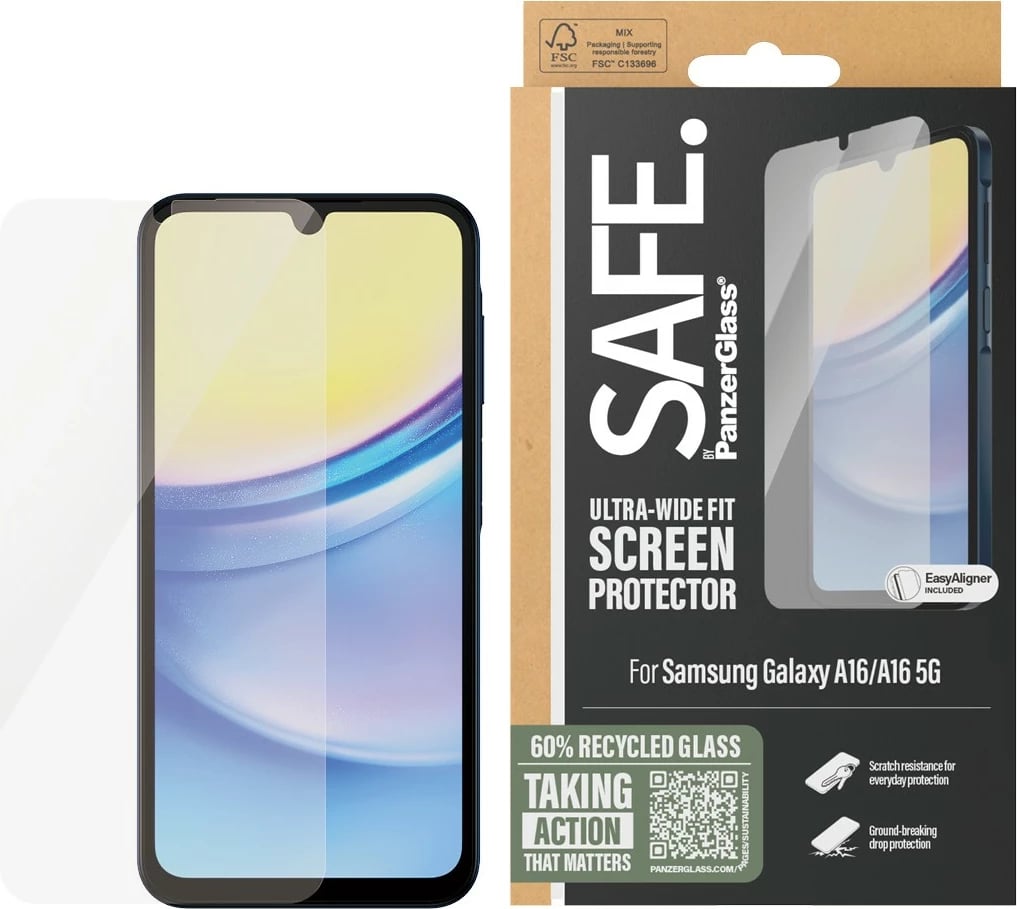Mbrojtës ekrani PanzerGlass për Samsung A16/A16 5G, transparent