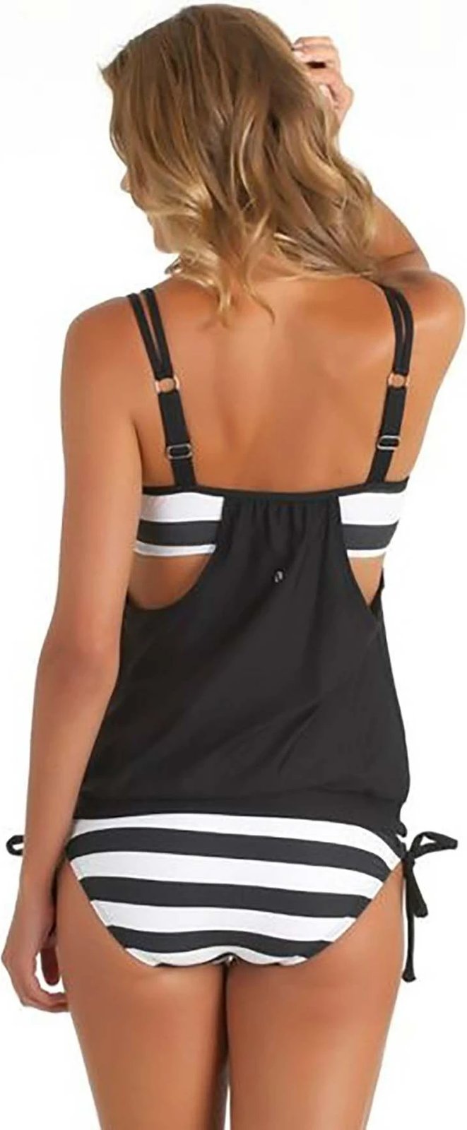 Monokini Jumeon, MS41990, e zezë dhe e bardhë