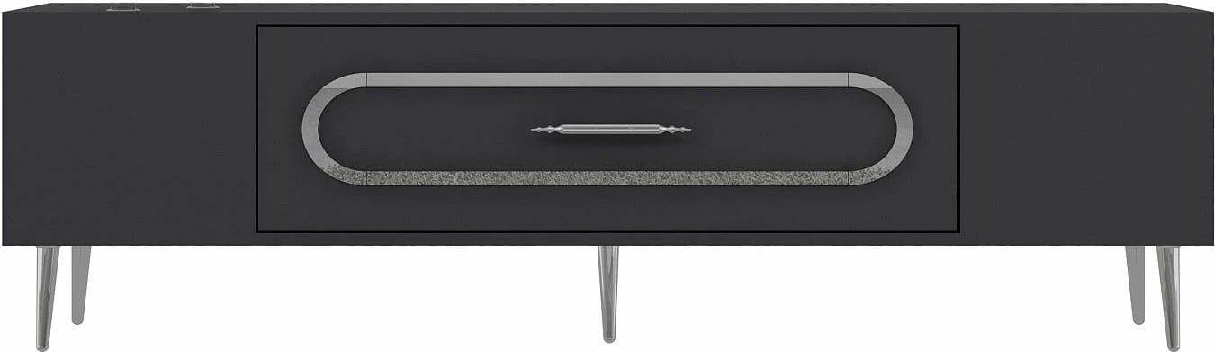 Komodë TV Skye Decor, antracit, argjend