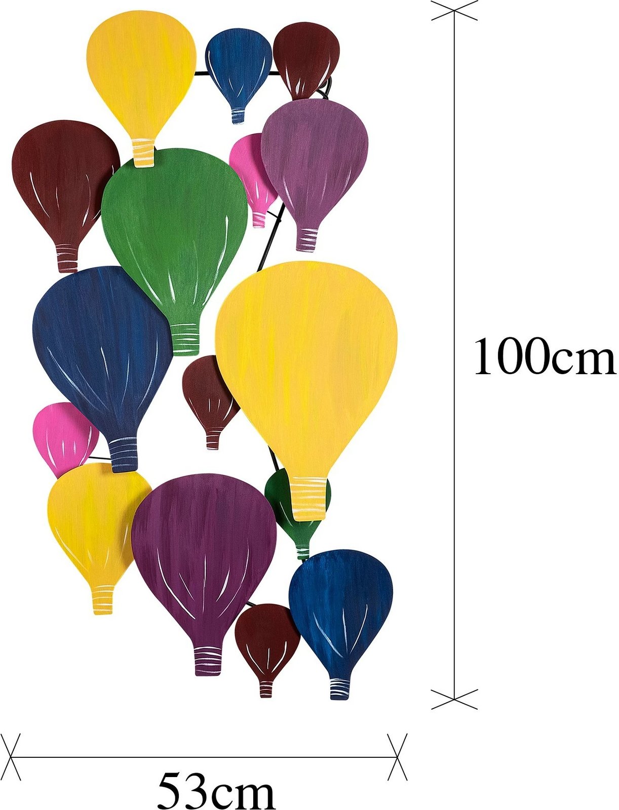 Aksesor dekorativ metalik për mur, Wallity, Kapadokya, shumëngjyrësh