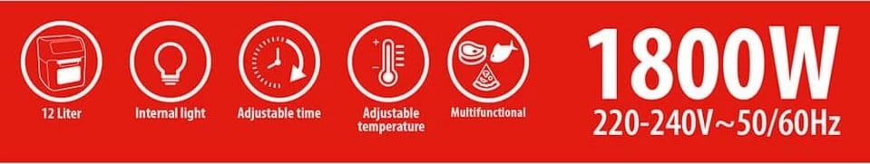 Fritezë Me Ajër Alpina 12L 1800W