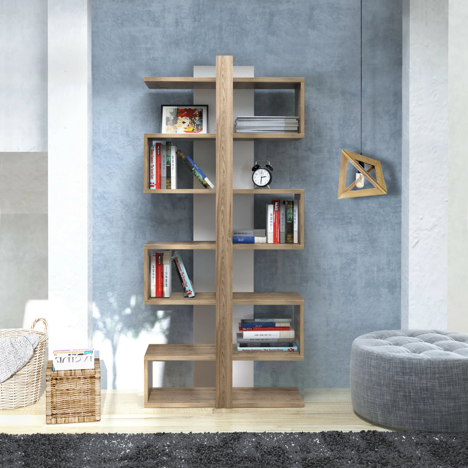 Raft librash Hanah Home, Ionis, ngjyrë lisi, 78x170x29.5cm