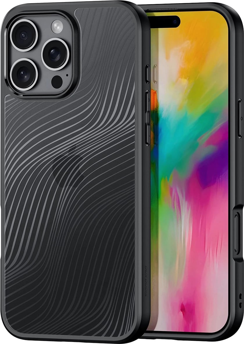 Mbështjellës Dux Ducis Aimo për iPhone 16 Pro Max, i zi