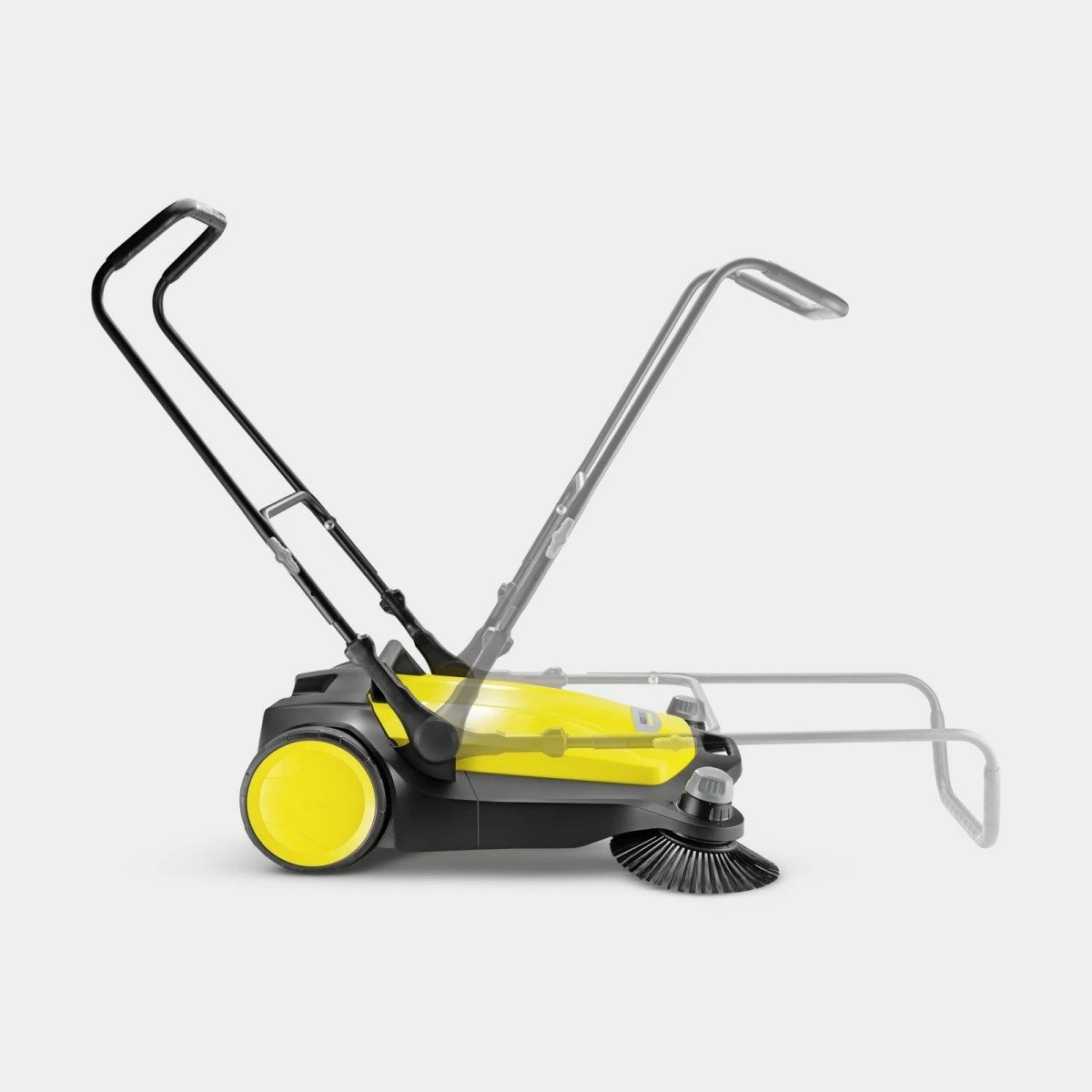 Pastrues me furça manual, Karcher S 6 Twin 1.766-460.0, gjerësi 860 mm, depozitë 38 L, 3000 m²/h, zi/verdhë, set 2 furça anësore