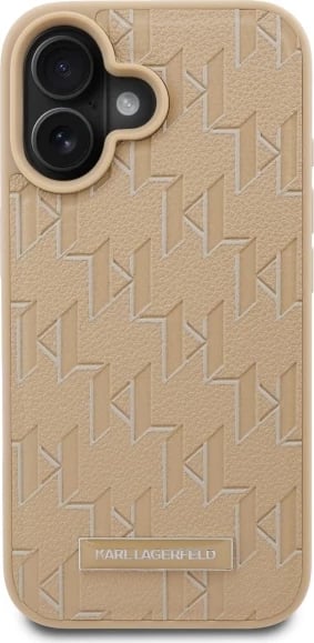Mbështjellës Karl Lagerfeld Hot Stamp MagSafe për iPhone 16, Bezhe
