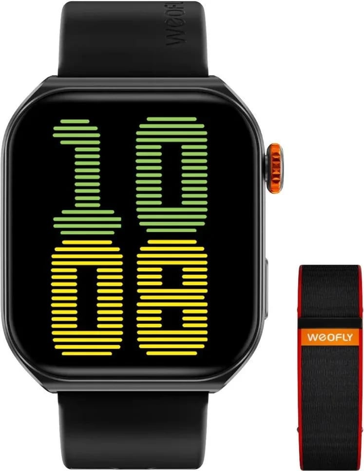 Smartwatch Weofly Edge 2, i zi, me rrip rezervë