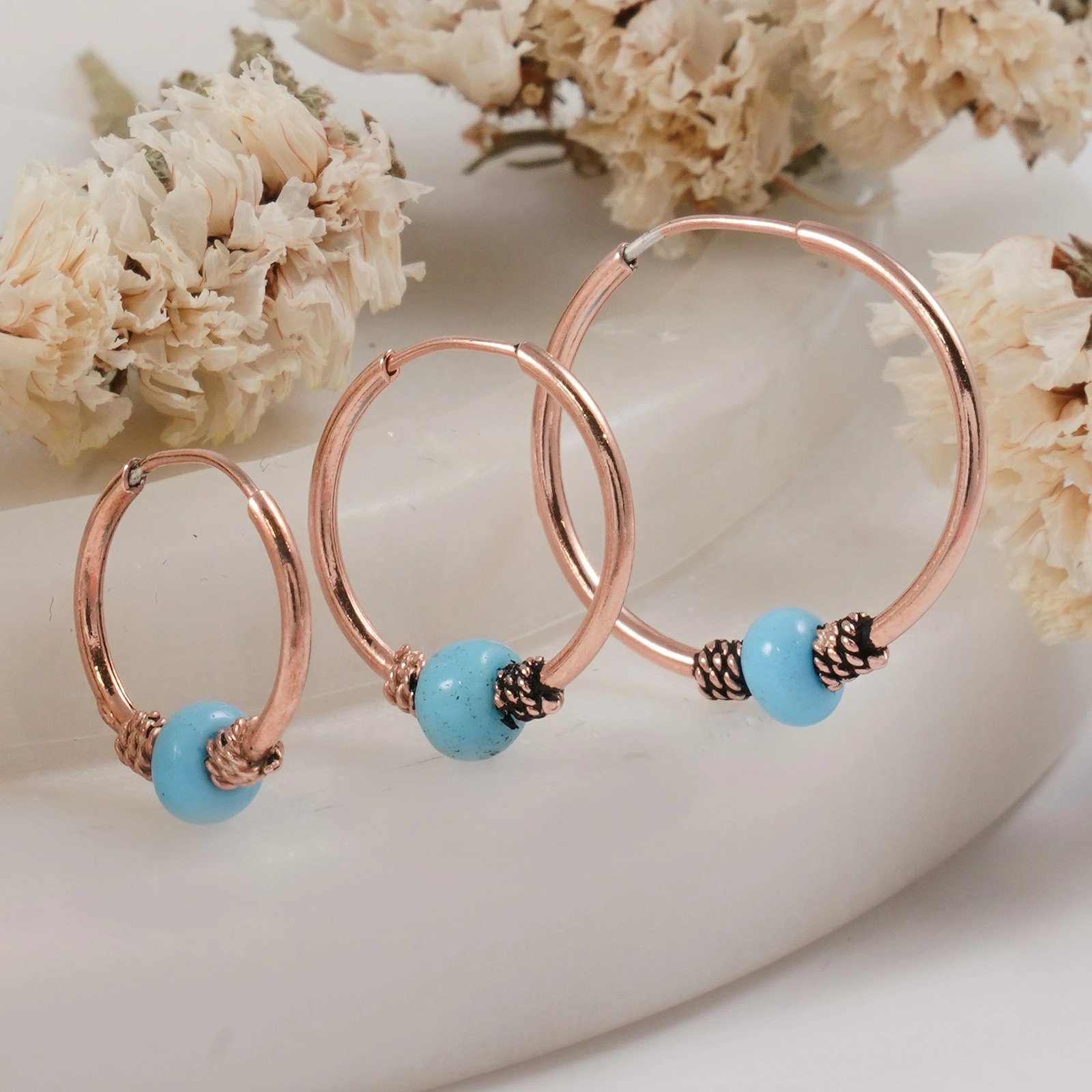 Set vathësh argjendi, ngjyrë rozë ari, Jumeon, 11164ROS, 3 copë