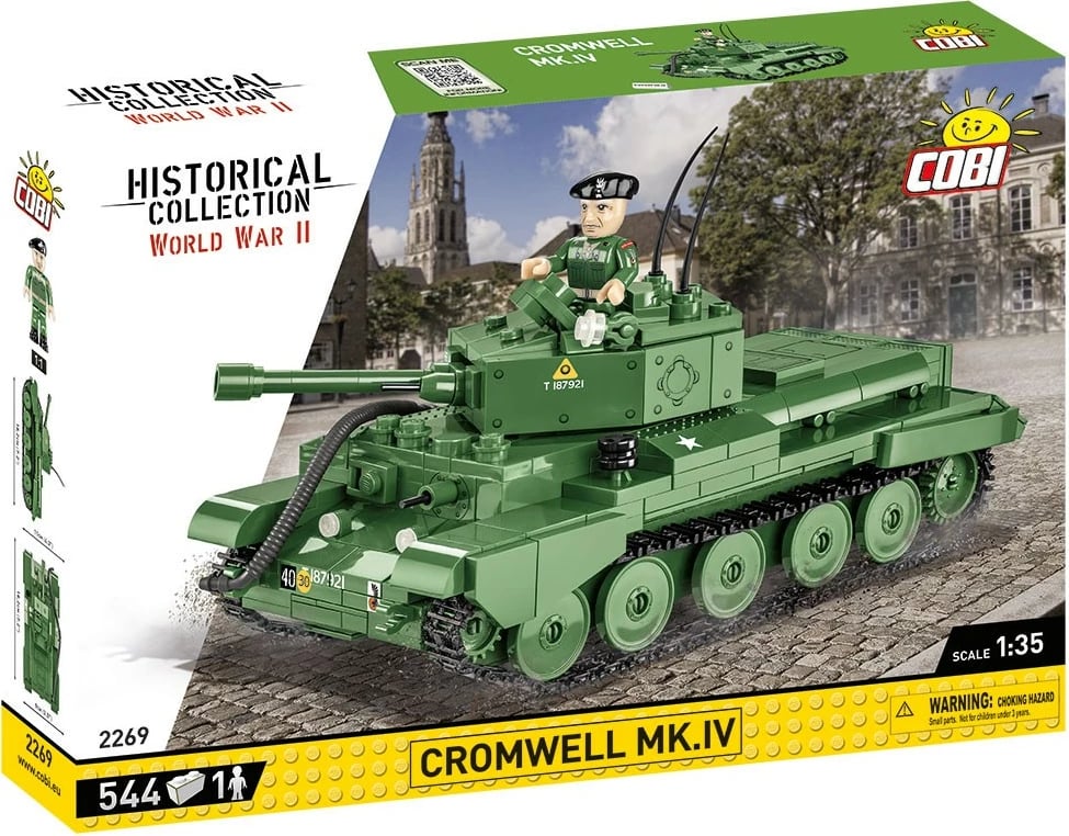 Set ndërtimi Cobi Klocki Cromwell Mk.IV, 544 pjesë, me figurë, Jeshile