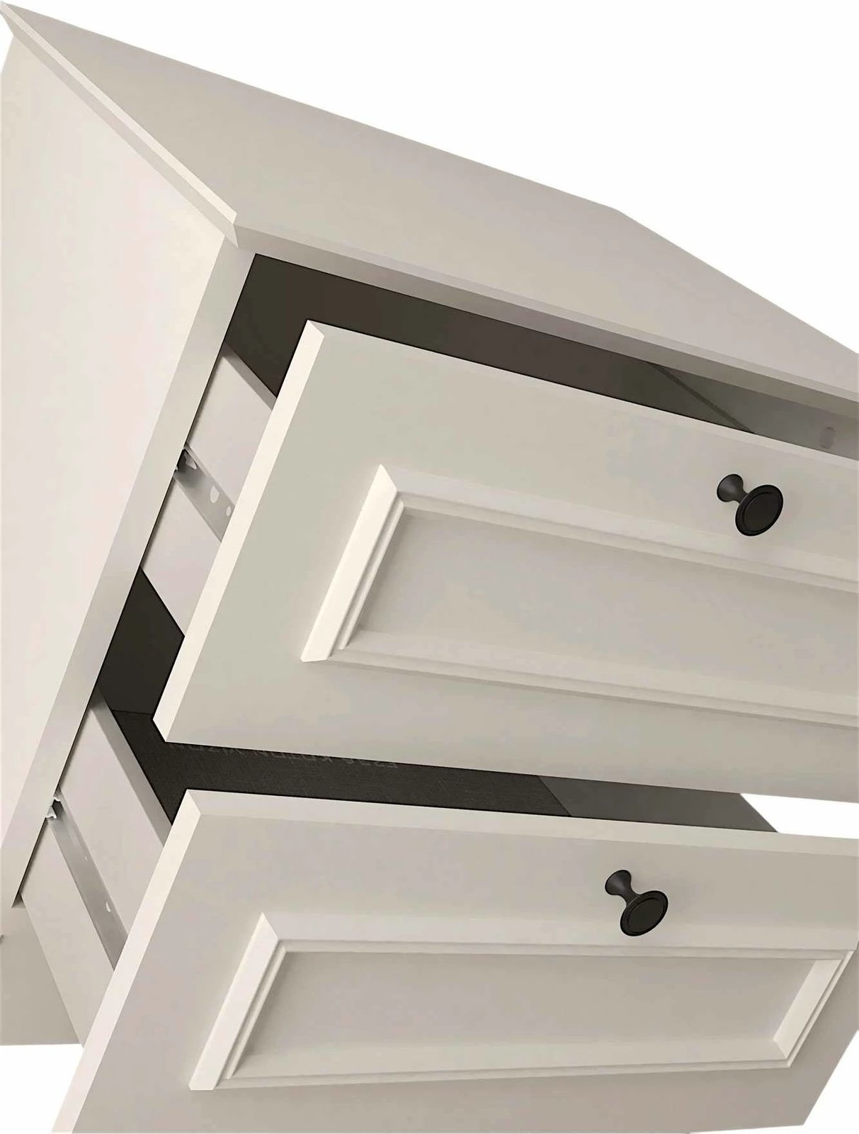 Komodinë e bardhë për dhomë gjumi, Skye Decor, Mira