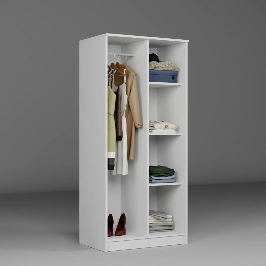 Dollap rrobash Skye Decor, i bardhë, Kardelen 1600-100