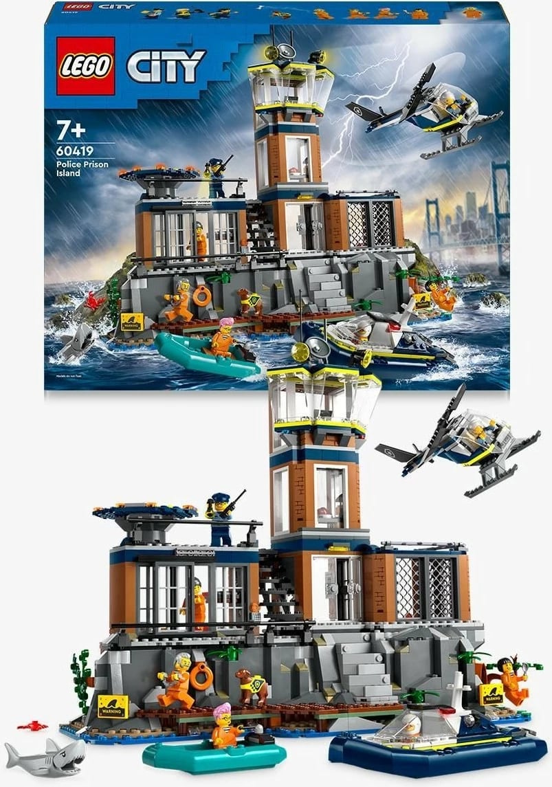 Set ndërtimi LEGO Police Prison Island 60419, 980 pjesë, shumëngjyrësh