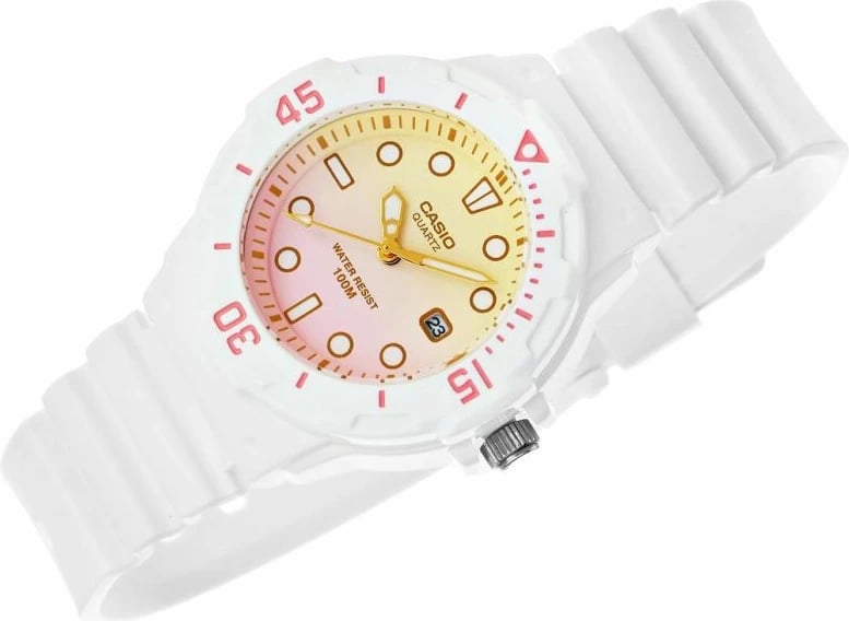 Orë dore Casio për femra, e bardhë
