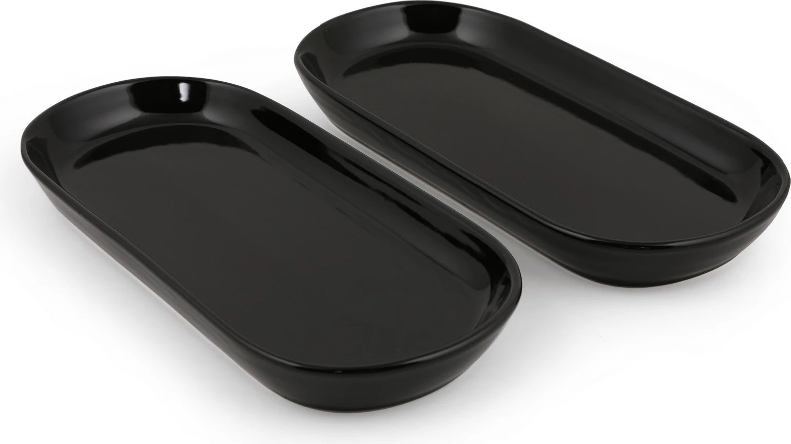 Set pjatash servirëse qeramike, ngjyrë e zezë, Hermia Concept, 2 copë, ST080102F650A000000MAKYK00