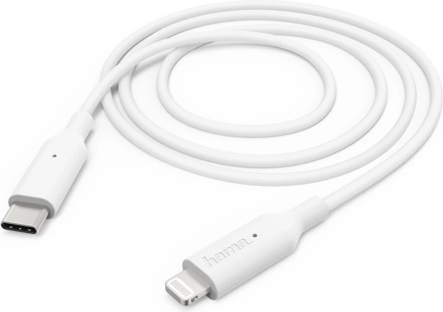 Kabllo Hama Fast Charge, USB-C në lightning, 1 m, e bardhë, 00201598