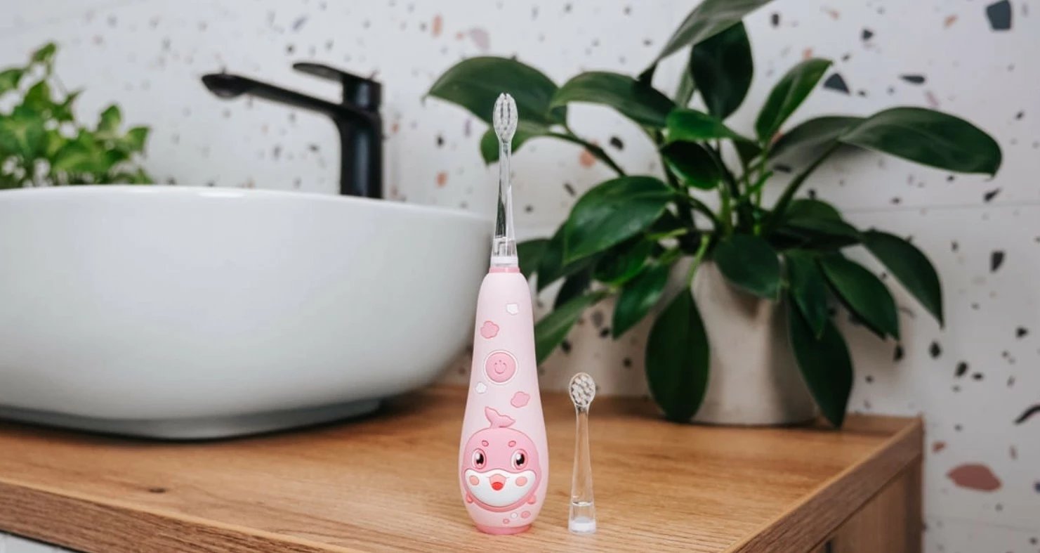 Furçë dhëmbësh elektrike Concept Baby KIDO SMILE ZK3010, sonike, për fëmijë 1-5 vjeç, Rozë, set me 4 koka