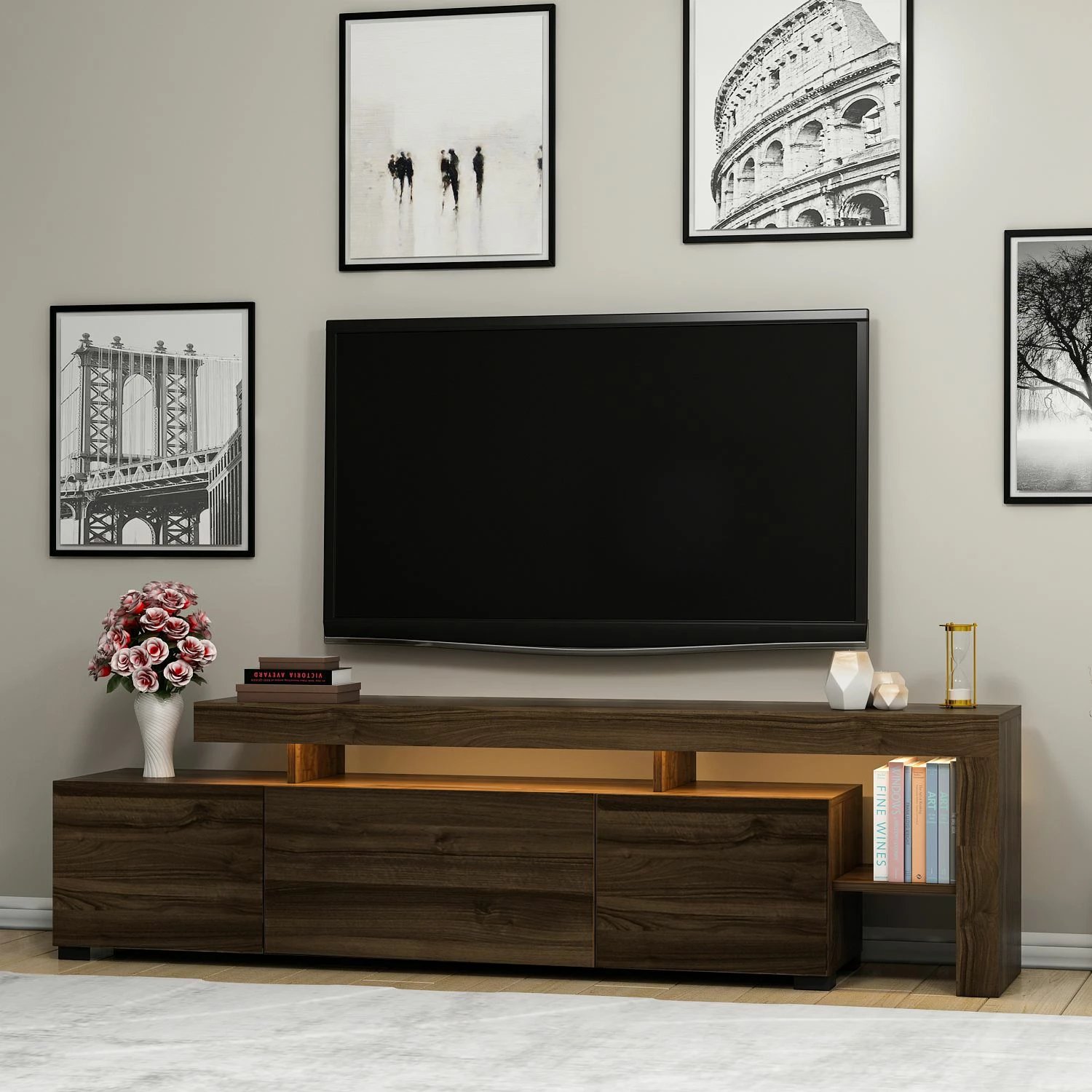 Komodë televizori Hanah Home, Beliz, ngjyrë arre