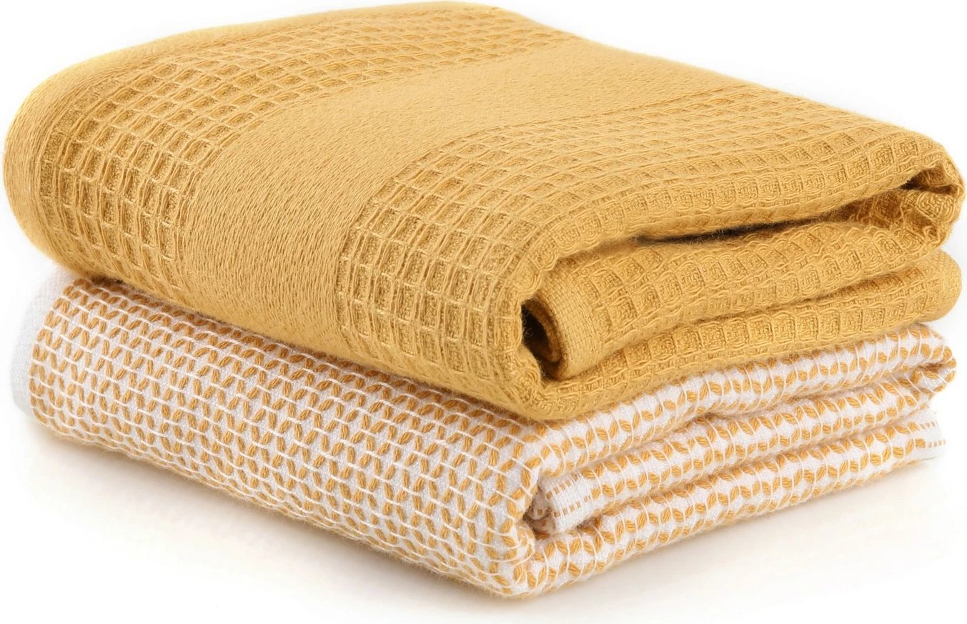 Set peshqirësh për larje (2 copë), Mijölnir, Betty, ngjyrë mustard