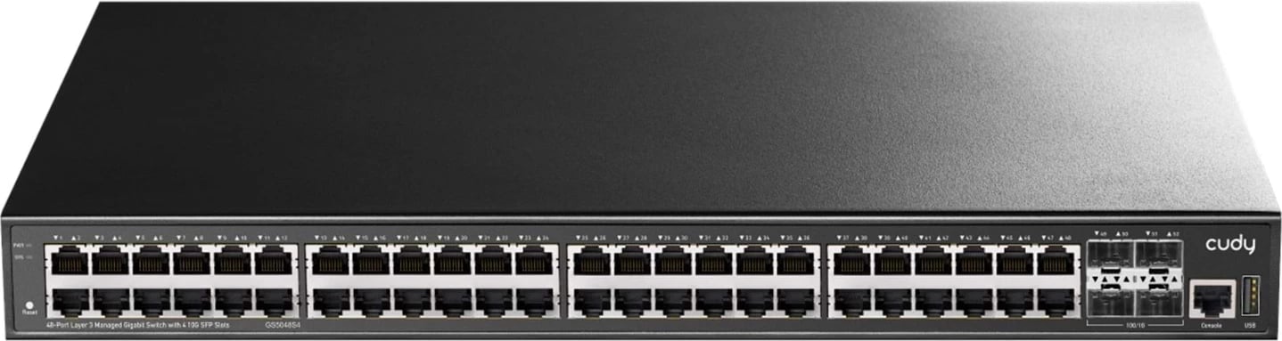 48-Port Layer 3 Managed Gigabit Switch with 4 10G SFP Slots