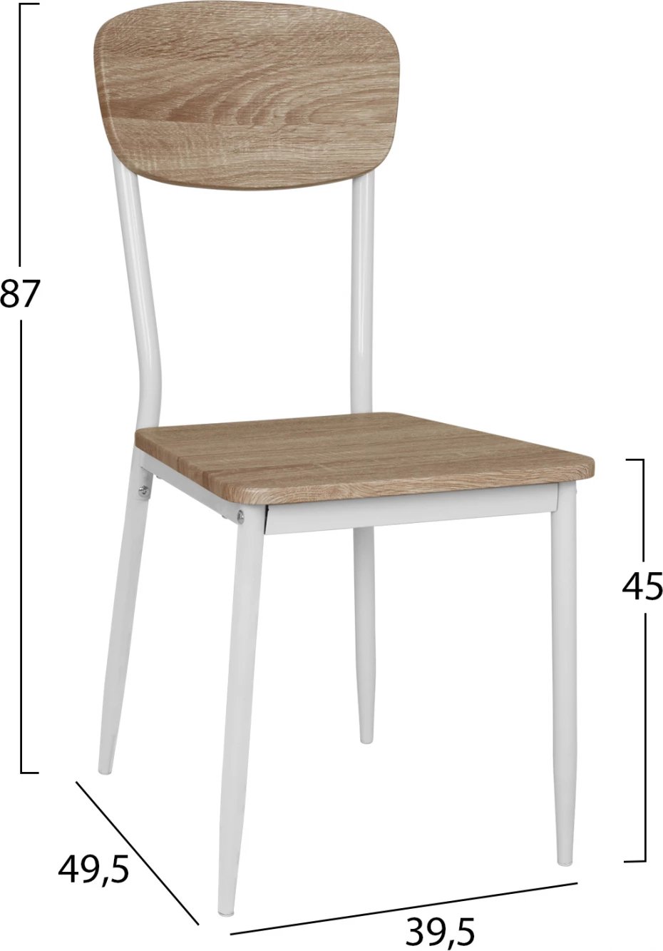 Karrige ngrënieje sonama me këmbë të bardha, FH8373.02, 39,5x49,5x87 cm, set prej 4 copë