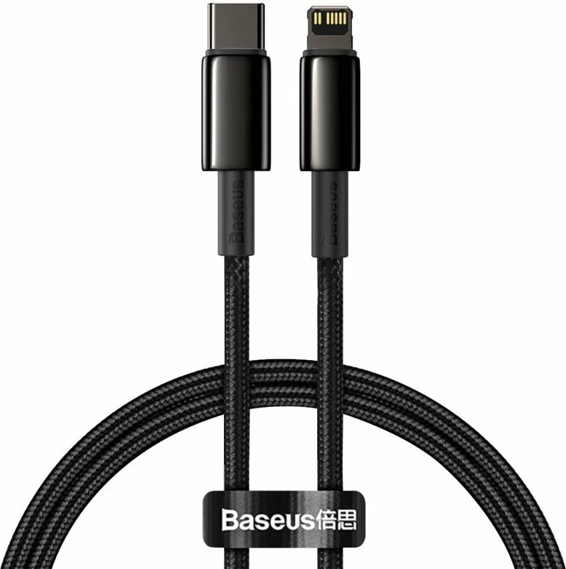Kabllo Baseus CATLWJ-01, USB-C në Lightning, 1m, 20W, e zezë