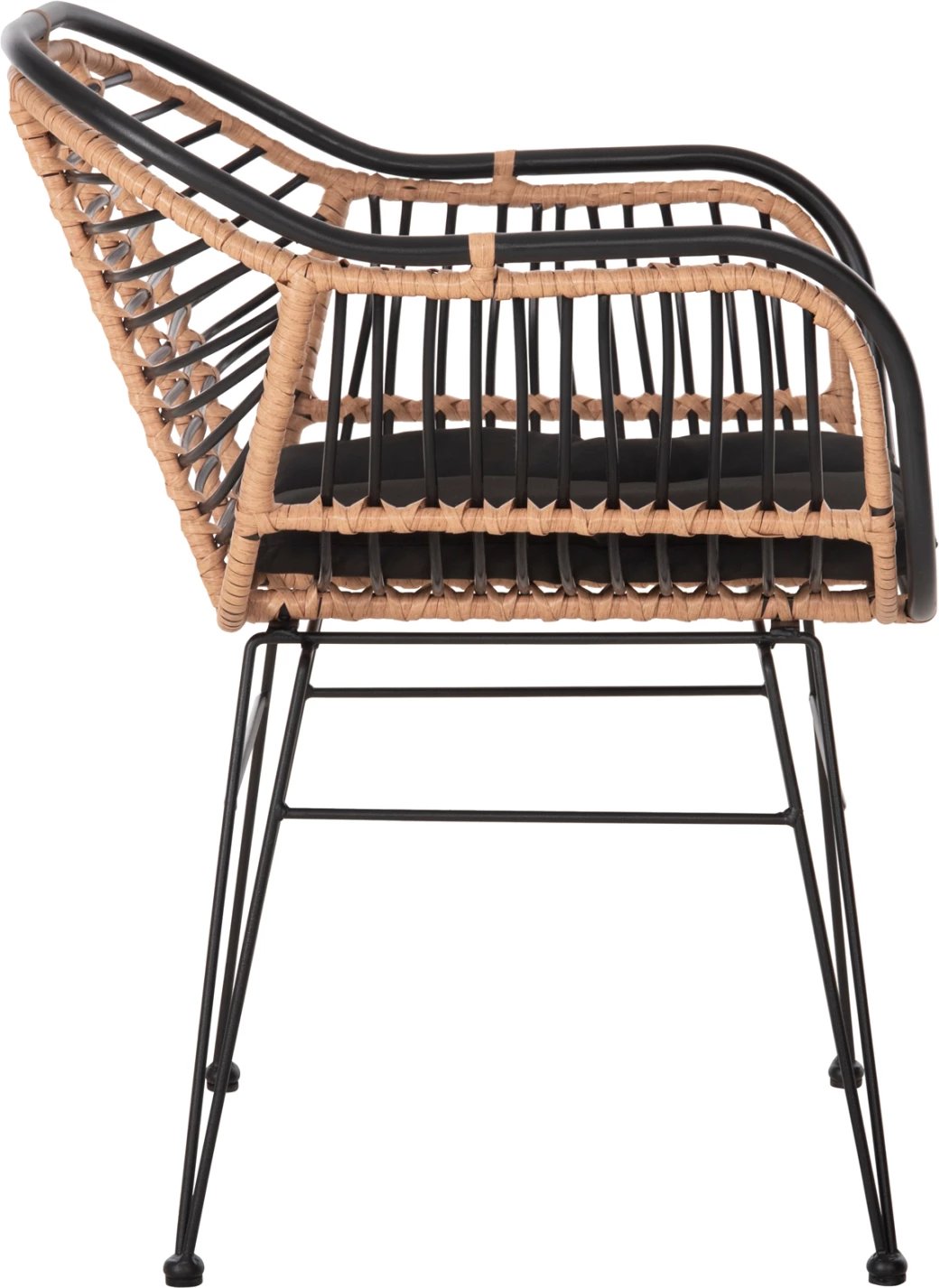 Karrige për jashtë ALLEGRA FH5663.11, kornizë metalike-P.E.RATTAN, ngjyrë bezhë dhe e zezë, 58x59x81H cm