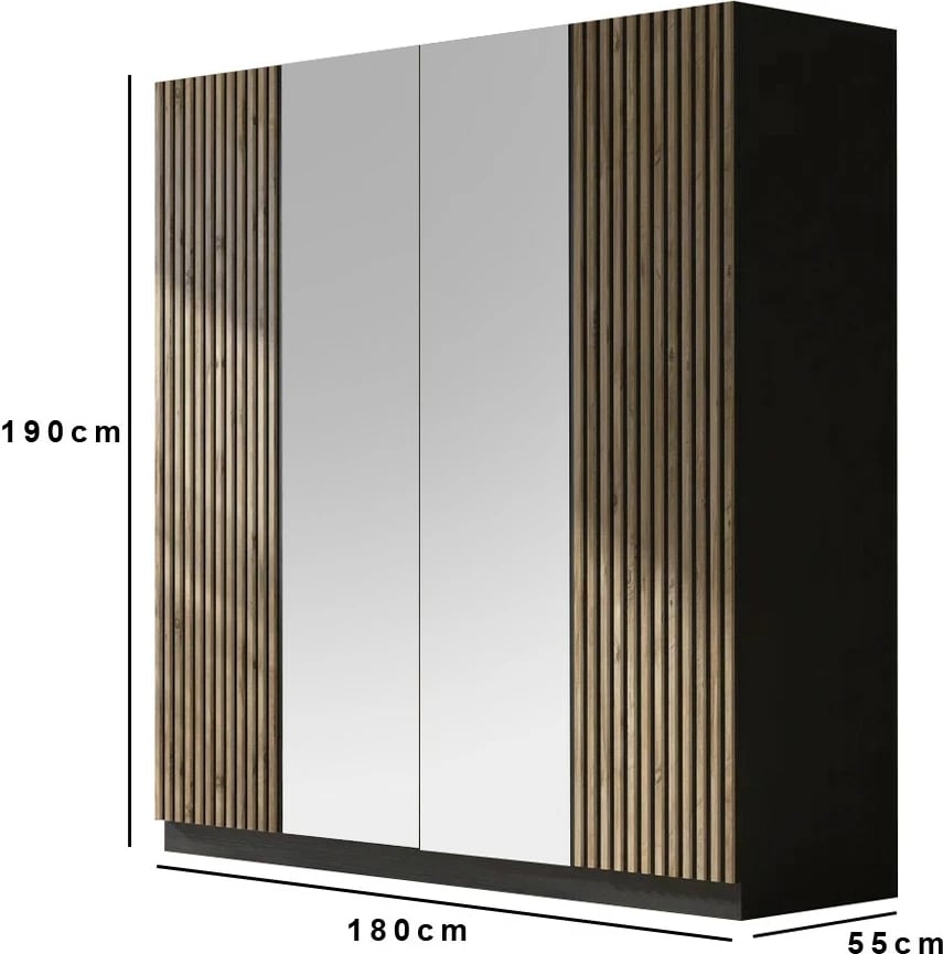 Dollap Skye Decor, ngjyrë druri, i zi, Atlantic Pine, FRN-9006