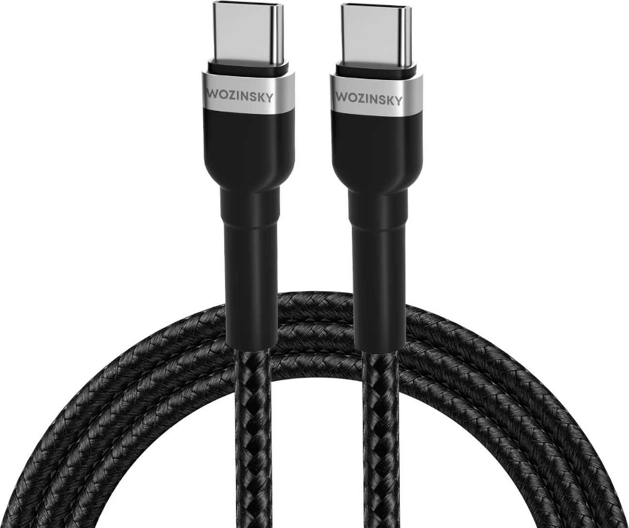 Kabllo USB-C në USB-C Wozinsky WNBCC1, 1m, 65W, najlon, e zezë