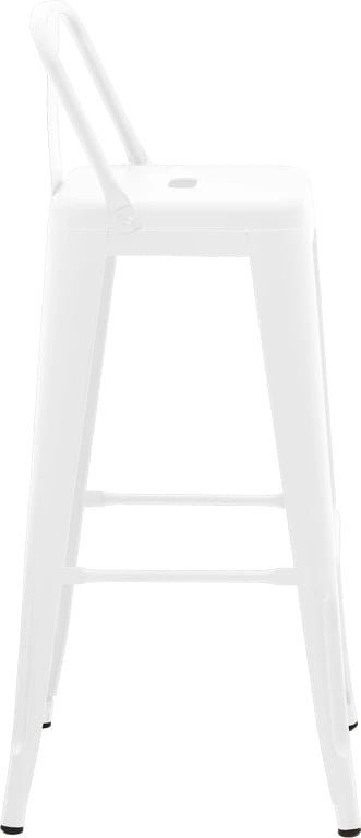 Karrige për bar me mbështetëse Utopia, metal i bardhë mat, 42x42x97cm