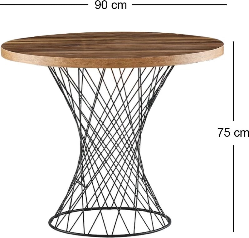 Tavolinë ngrënieje Hanah Home, Pota - 1483, ngjyrë arre dhe e zezë
