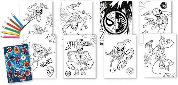Set për ngjyrosje EUROSWAN Spiderman me lapsa ngjyrues Set për ngjyrosje EUROSWAN Spiderman me lapsa ngjyrues