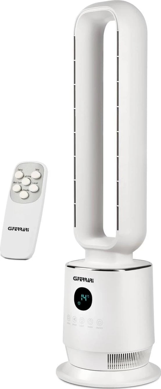 Ventilator pa fletë G3 Ferrari G50051, LCD, 3 shpejtësi, telekomandë, i bardhë