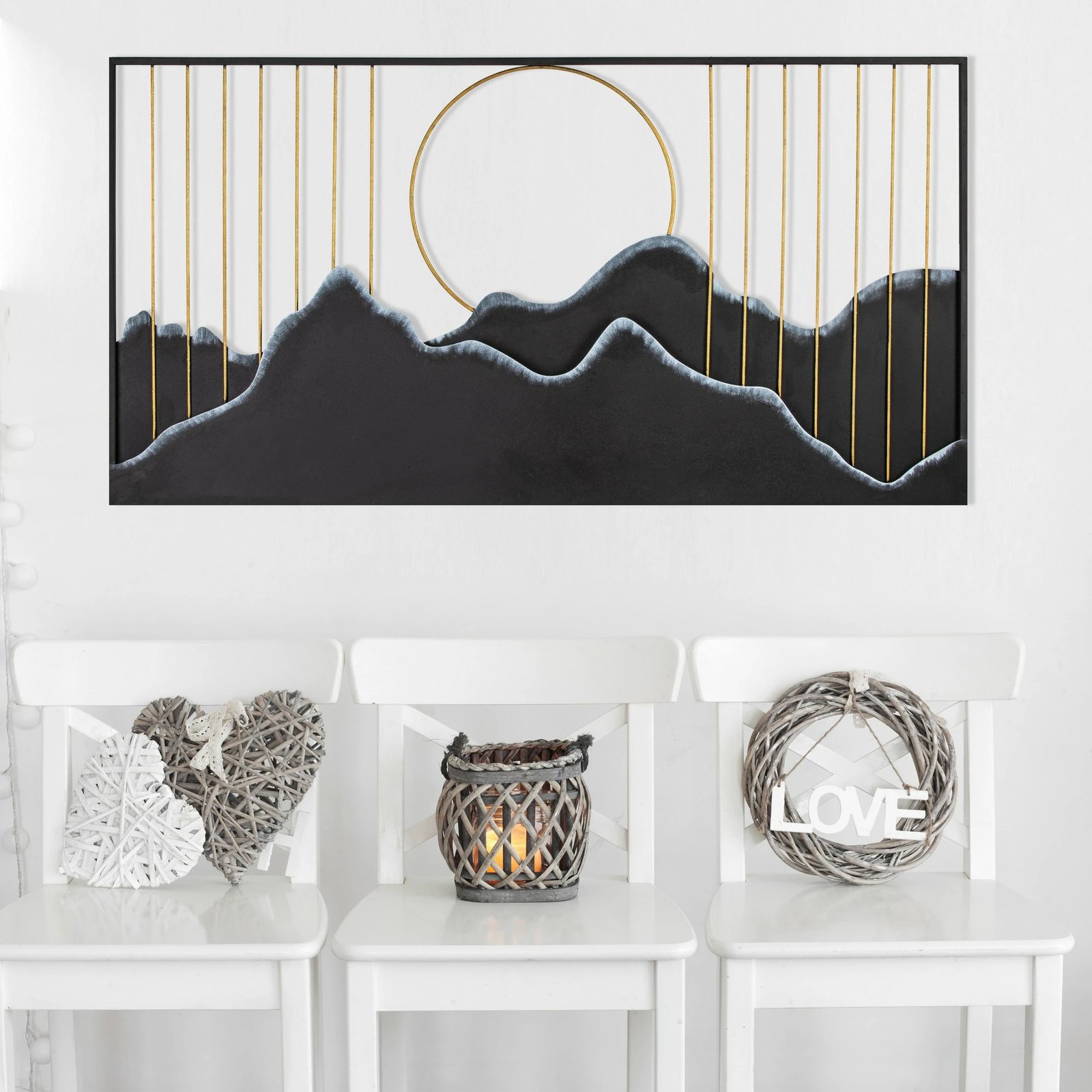 Aksesor dekorativ metalik për mur Wallity, Sagarmatha - shumëngjyrësh