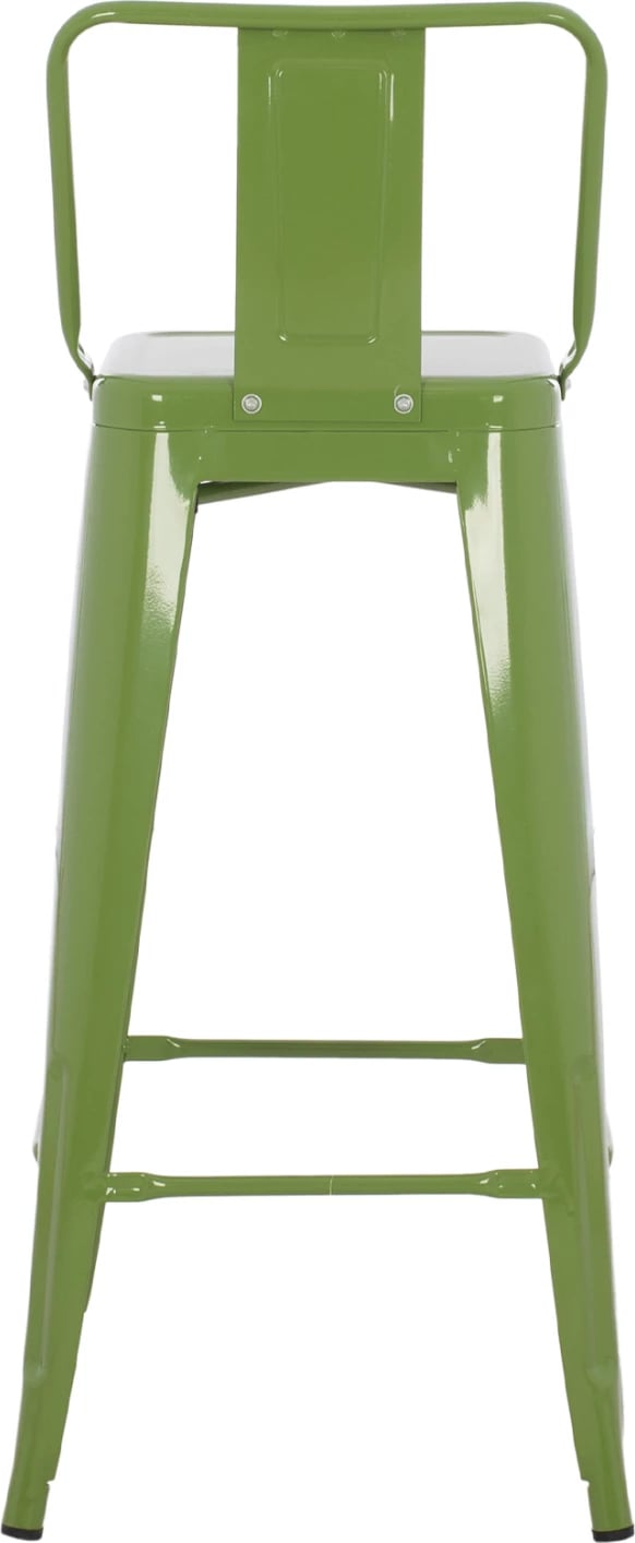 Karrige për bar metalike Melita me shpinë, ngjyrë ulliri e çelët, FH8643.13, 43x43x100 cm