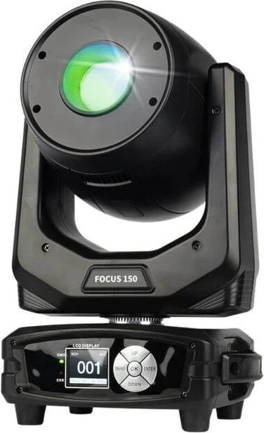 Prozhektor skenik Light4Me FOCUS 150 SPOT LED, kokë lëvizëse, i zi