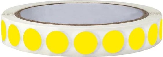 Etiketa ngjitëse rrethore NEXT Ø13mm, 1000 copë, e verdhë