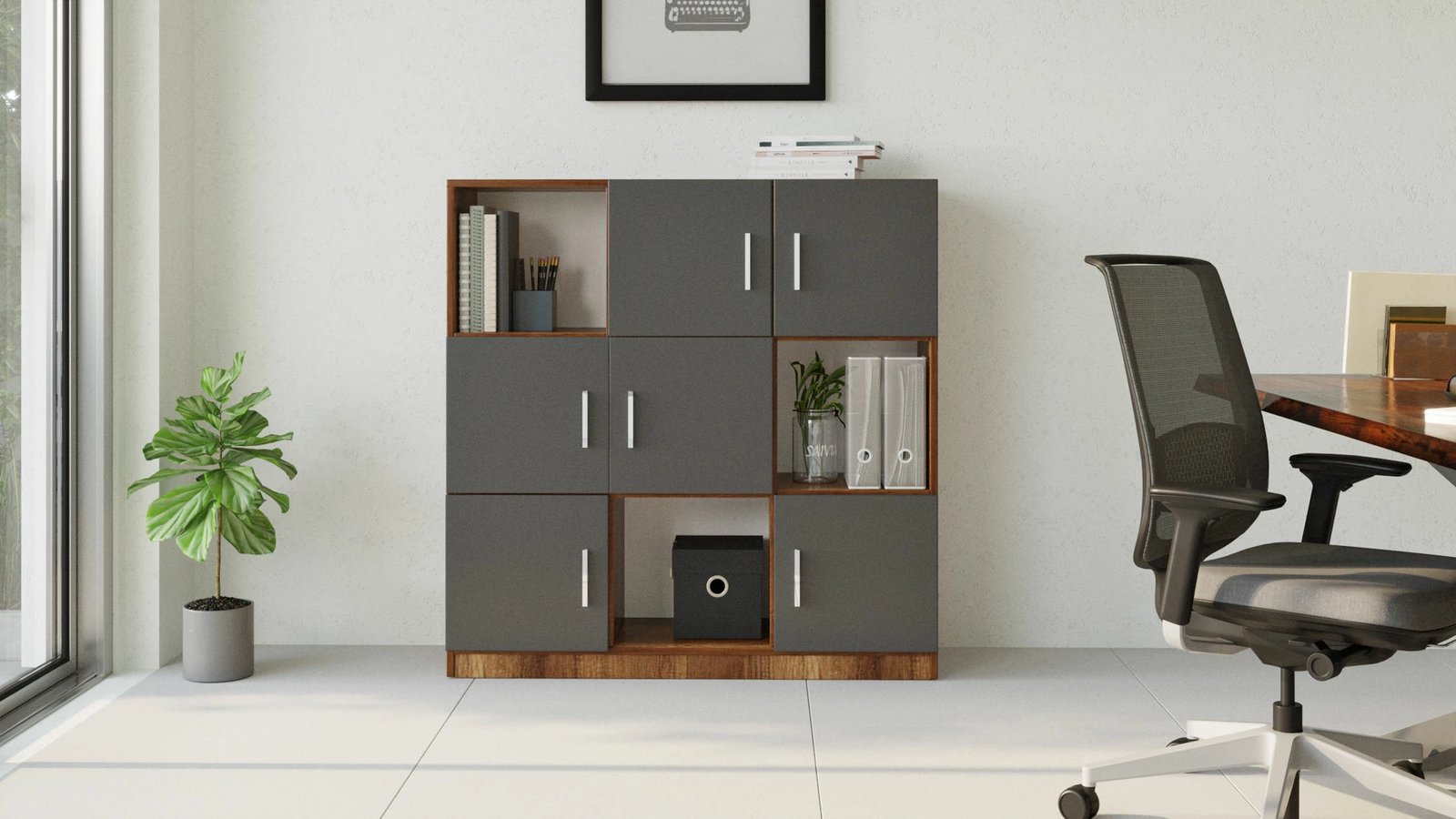 Dollap multifunksional Hanah Home, Vo7-Ba, ngjyrë arr dhe antracit