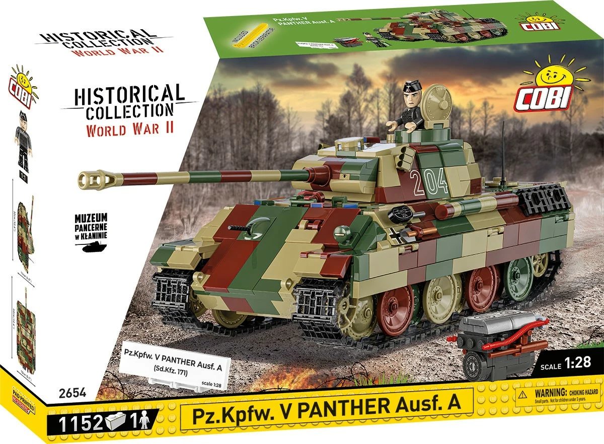 Set ndërtimi Cobi Pz.Kpfw. V Panther Ausf.A, 1152 pjesë, me figurë, shumëngjyrësh