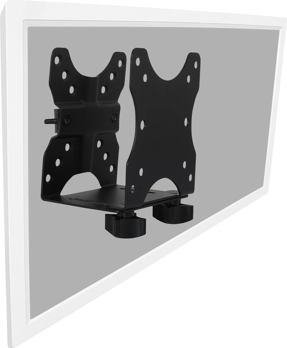 Mbajtës mini kompjuter desktop Digitus, multifunksional, me clamp, VESA 75x75/100x100 mm, deri 5 kg, i zi