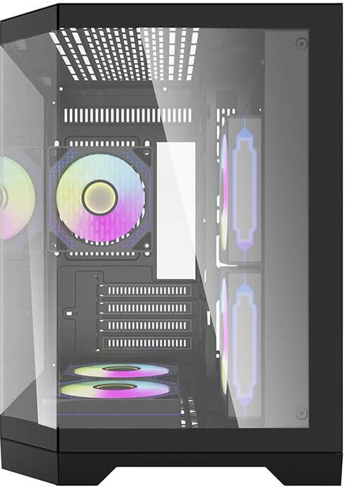 Kasë Darkflash FT350 me 5 ventilatorë ARGB, Mini Tower, e zezë