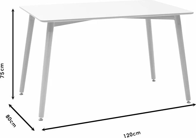 Tavolinë me karrige Natali-Julita set prej 5 copash MDF dhe pp, ngjyrë bardhë-natyrale, 120x80x76cm