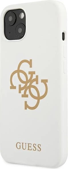 Mbështjellës Guess GUHCP13SLS4GGWH për iPhone 13 mini 5.4", silikon, bardhë