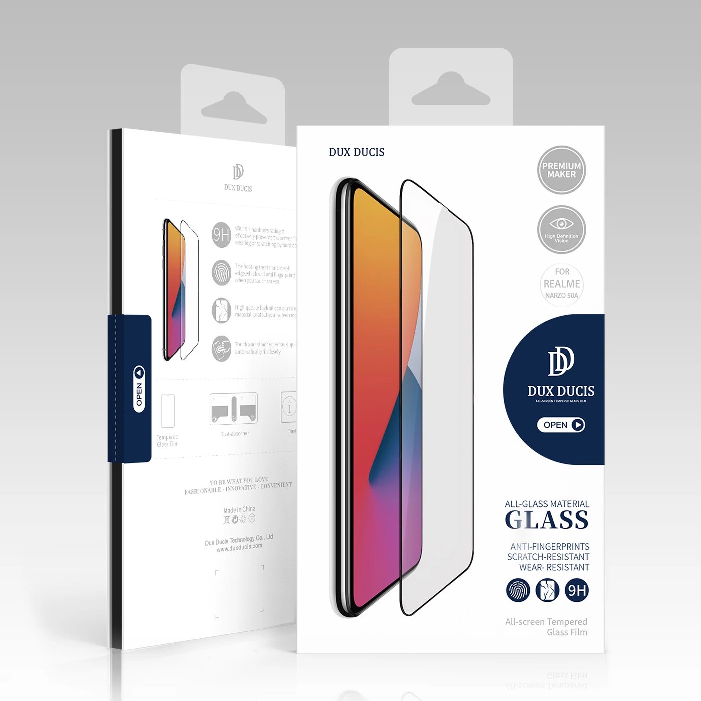 Xham mbrojtës Dux Ducis 9D për Realme Narzo 50A, i zi