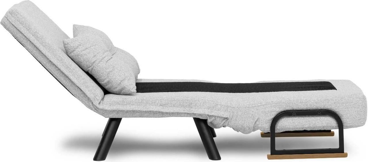 Krevat-karrige një vendës, Atelier del Sofa, Sando Single, material teddy, ngjyrë gri