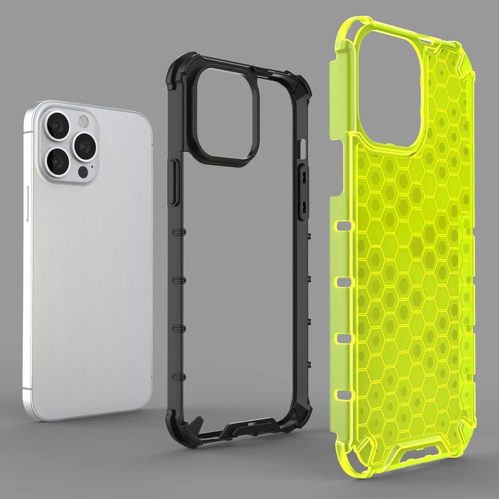 Mbështjellës Hurtel Honeycomb për iPhone 13 Pro Max, TPU/PC, kaltër