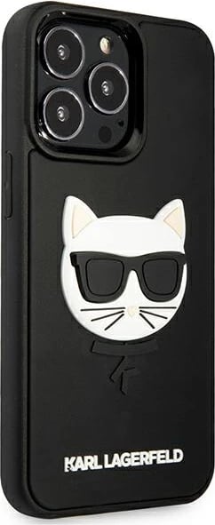 Mbështjellës Karl Lagerfeld Ikonik 3D Rubber për iPhone 13/13 Pro, 6.1", i zi