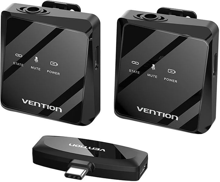 Set mikrofonash wireless Vention NCBB0, USB-C, i zi, 2 copë