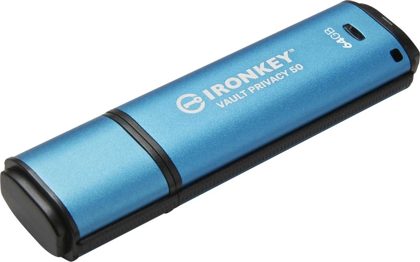 USB Kingston IronKey Vault Privacy 50, 64GB, blu