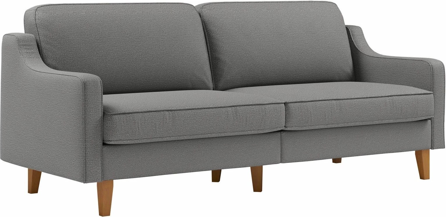 Divan treshe, ngjyrë obsidian, këmbë dru arre, Robin 3