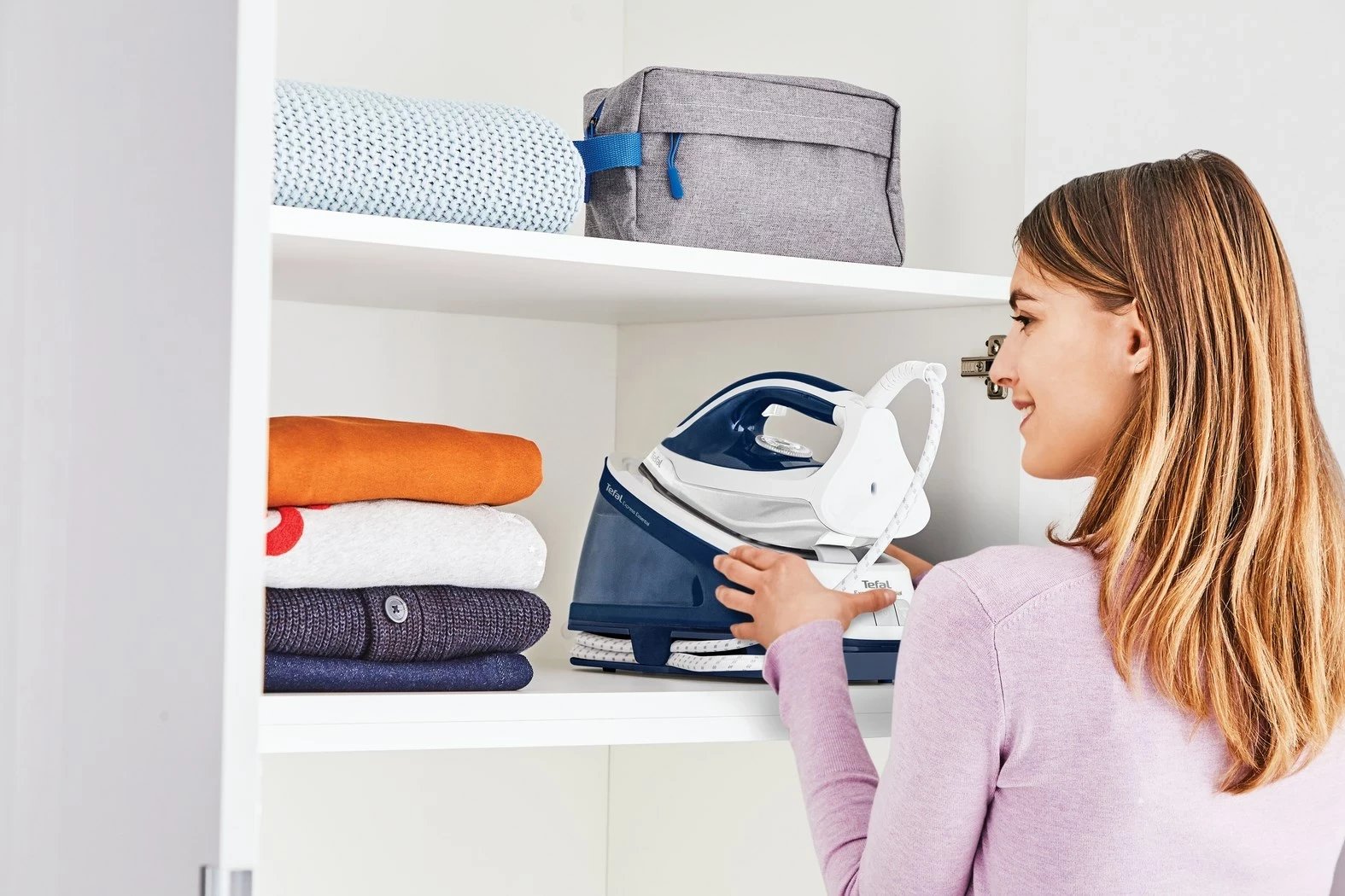 Hekur Tefal Express Essential SV6116, 2200 W, 1.4 L, Bardhë, Blu