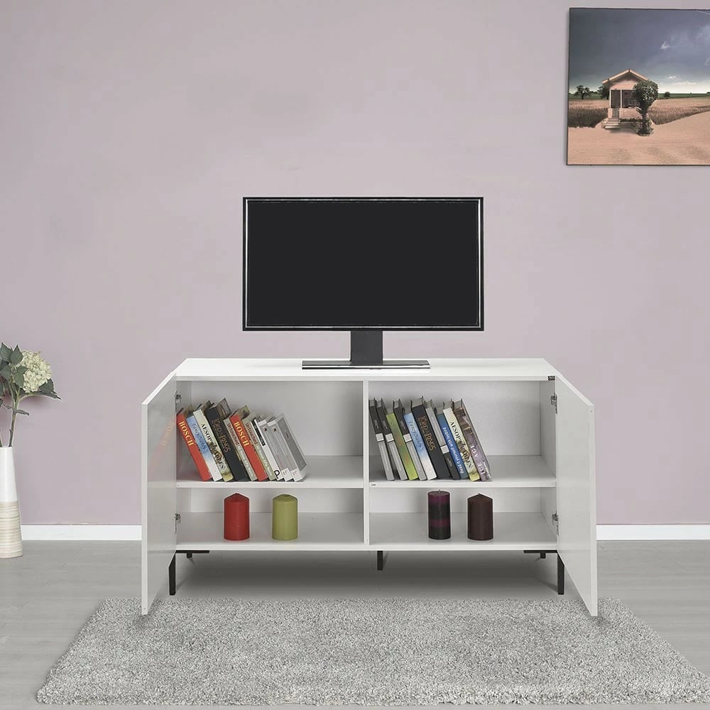 Komodë për TV Hanah Home, Tvc-722-Dd-1, ngjyrë diamant e bardhë